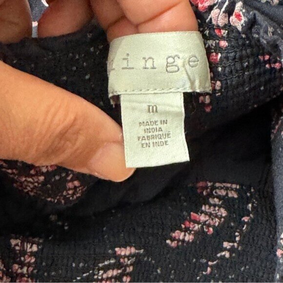 Hinge Floral Black and Pink Midi Skirt with Linings and Pockets Women's Size M - Picture 12 of 15